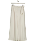 Mint Velvet White White Cropped Wide Leg Tailored Trousers, size UK XS — front