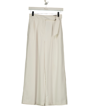 Mint Velvet White Cropped Wide Leg Tailored Trousers XS