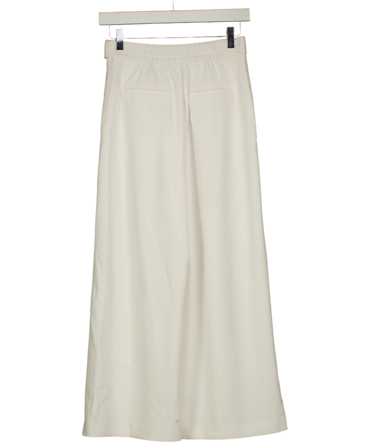 Mint Velvet White White Cropped Wide Leg Tailored Trousers, size UK XS — back