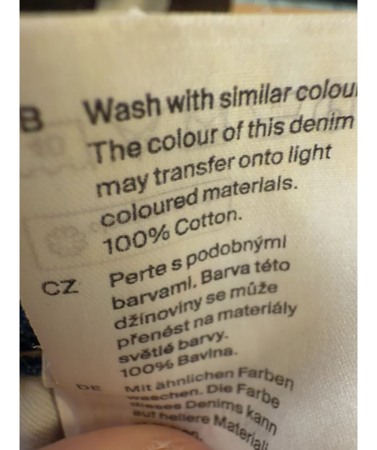 cos Blue Colour, size W25 — label