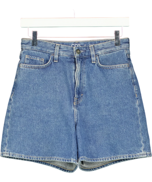 Cos Blue And White Wide Leg Jean Shorts W25