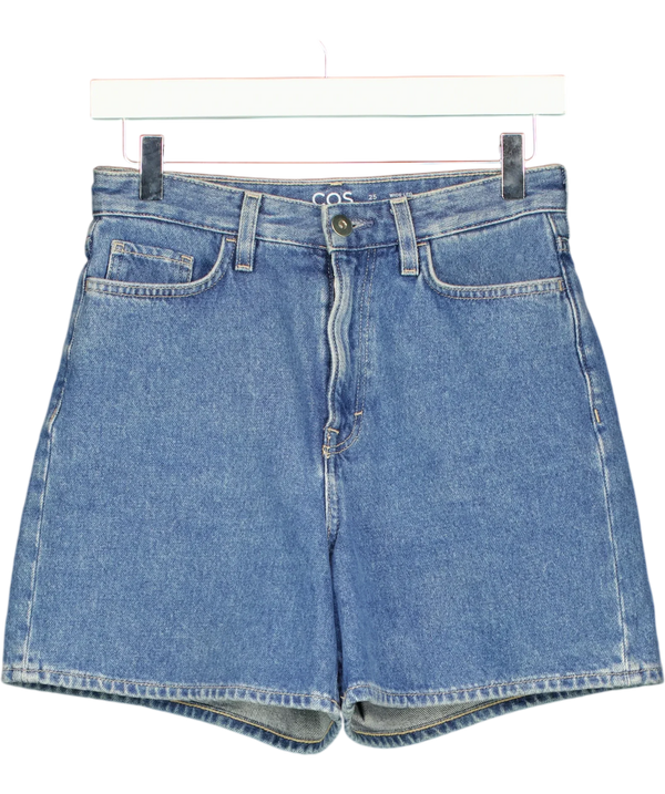 Cos Blue And White Wide Leg Jean Shorts W25