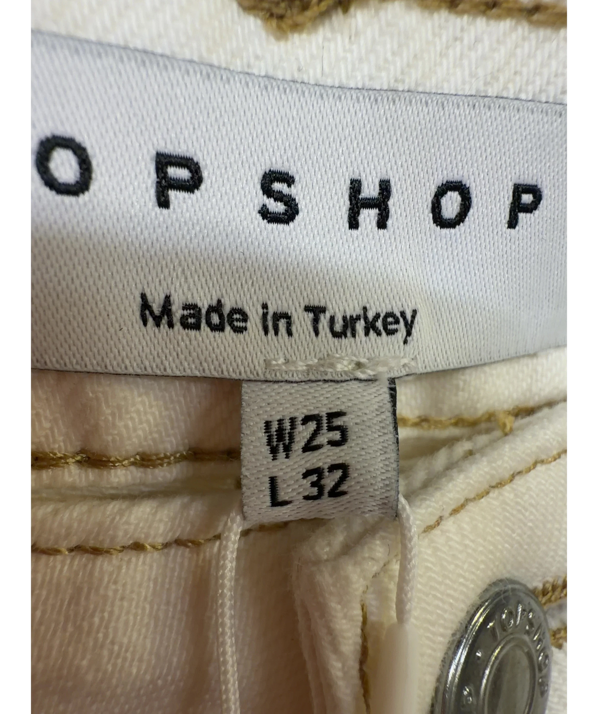 TOPSHOP White Colour, size W25 — care label