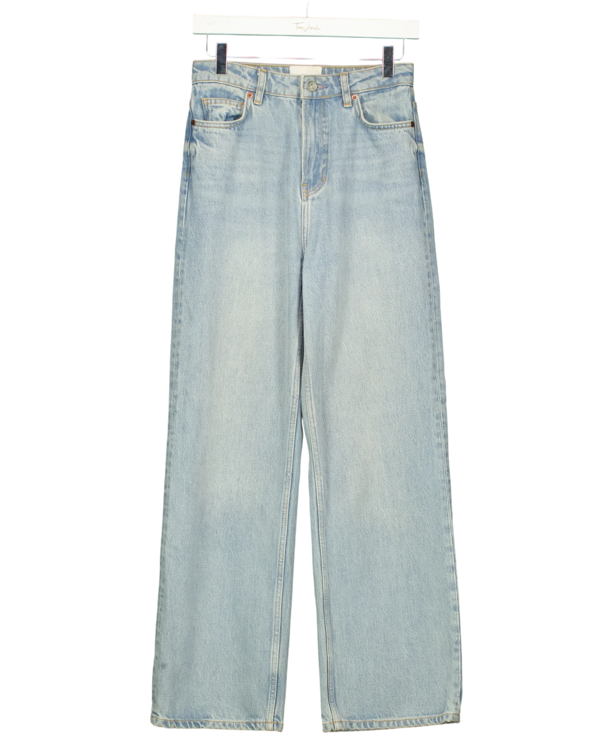 Reformation Blue Wilder High Rise Wide Leg Cropped Jeans, size W25 — front