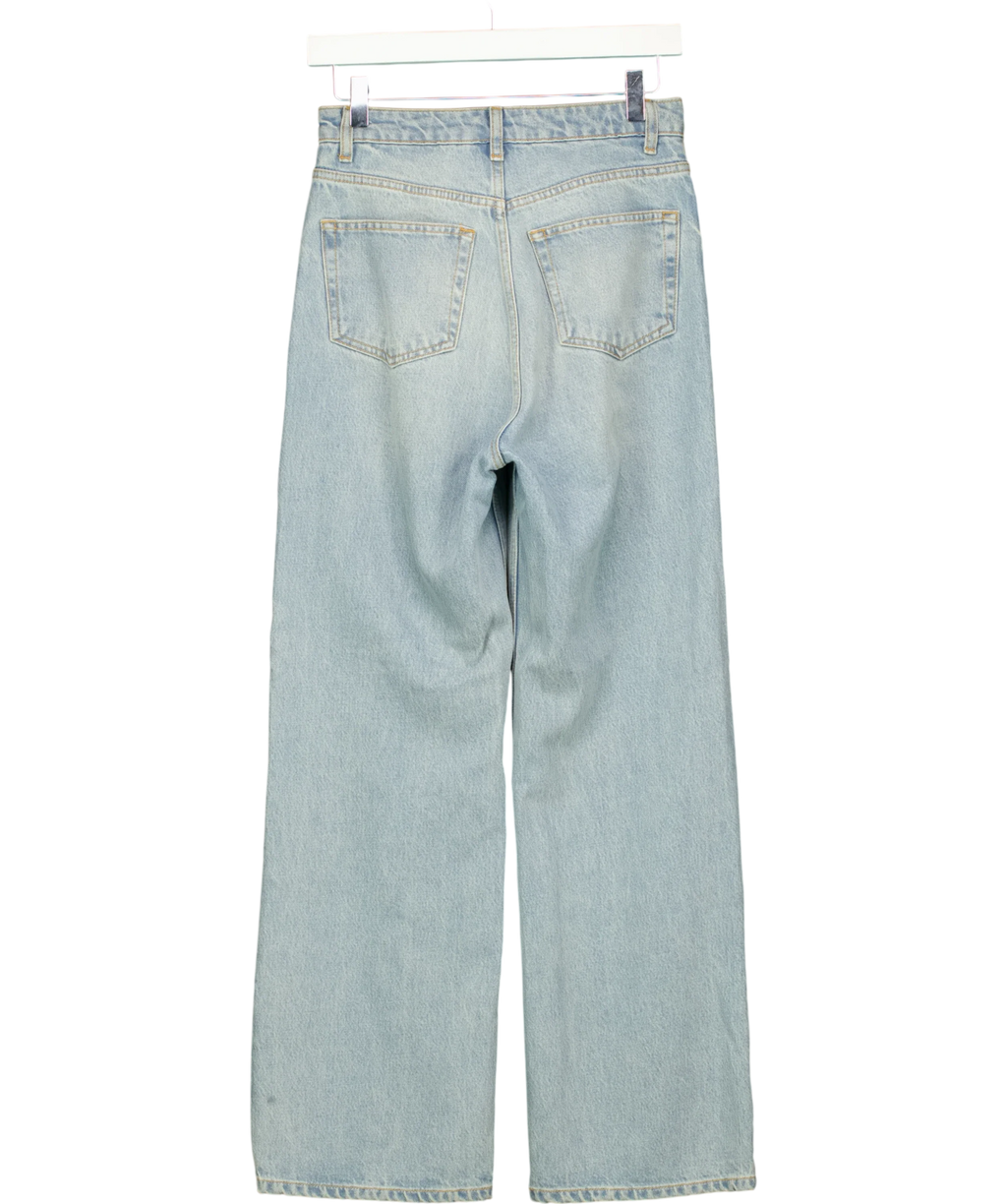 Reformation Blue Wilder High Rise Wide Leg Cropped Jeans, size W25 — back