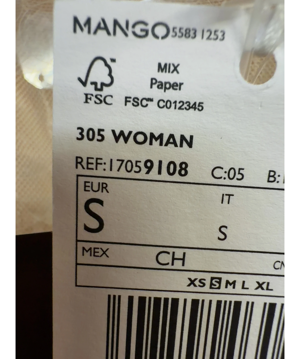 MANGO Pink sequin midi skirt, size UK S — label