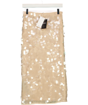 Mango Sequin Midi Skirt Nude UK S