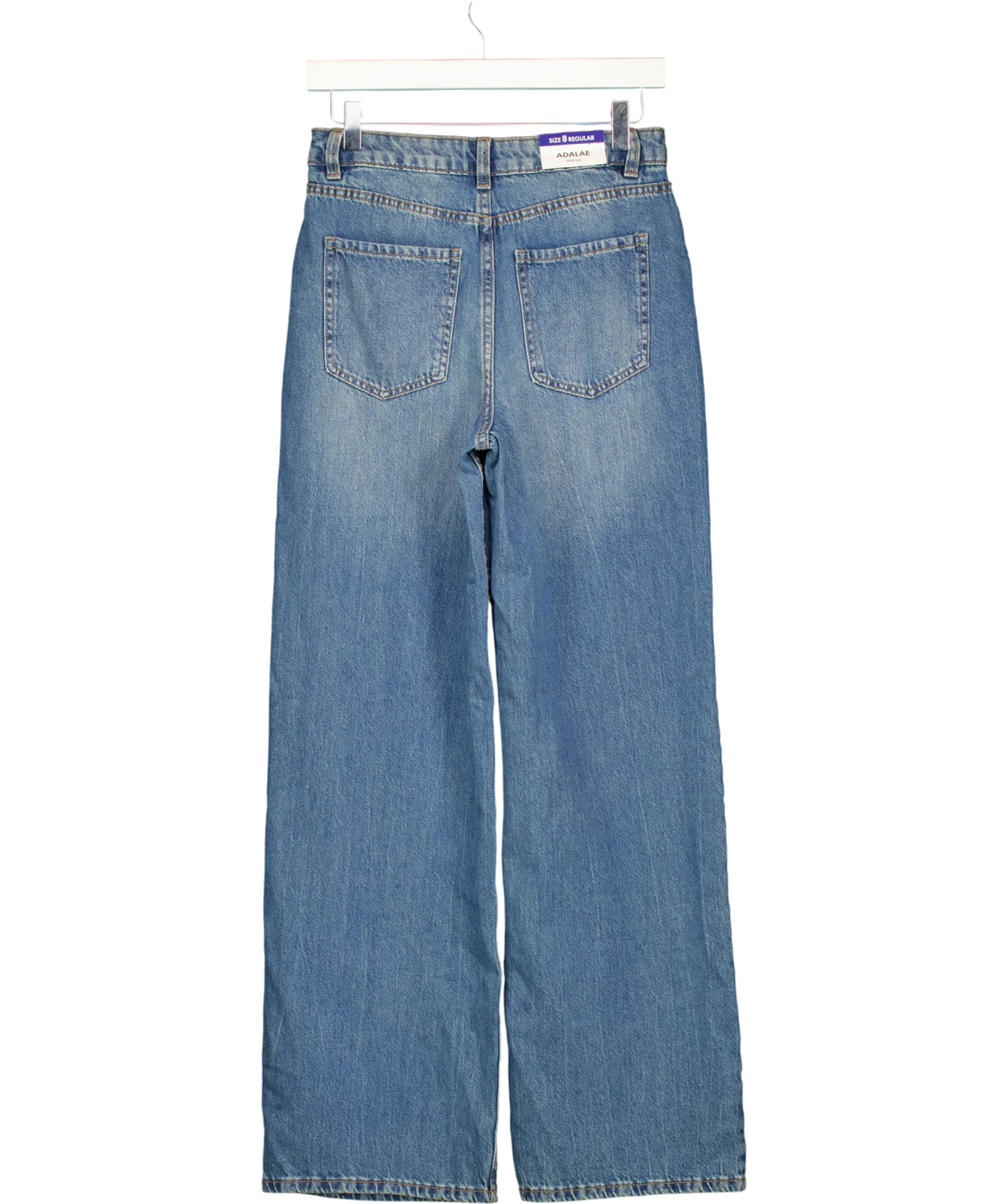 New Look Blue Adalae High Waisted Wide Leg Jeans, size UK 8 — back