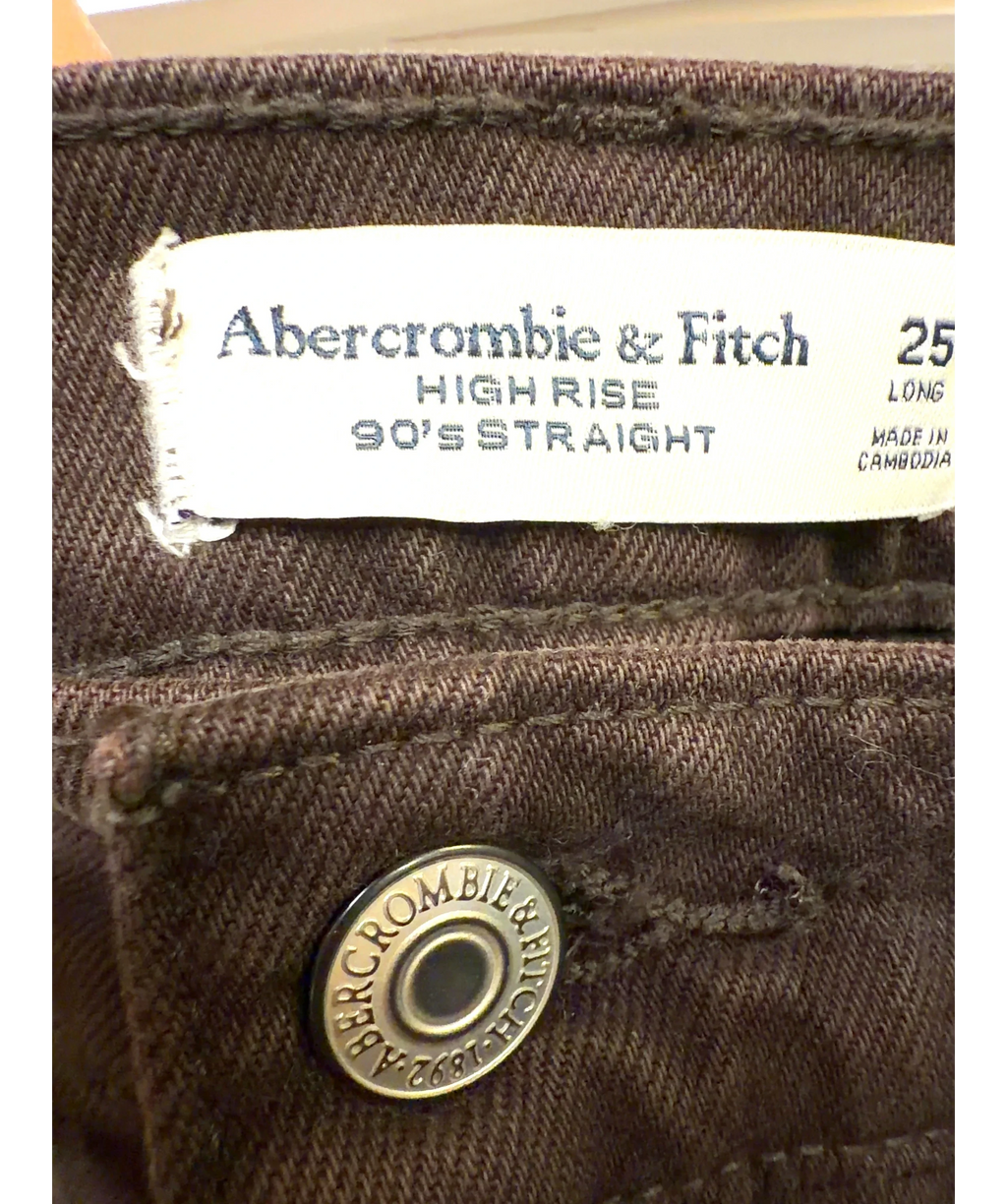 ABERCROMBIE & FITCH Brown 90'S STRAIGHT, size W25 — detail