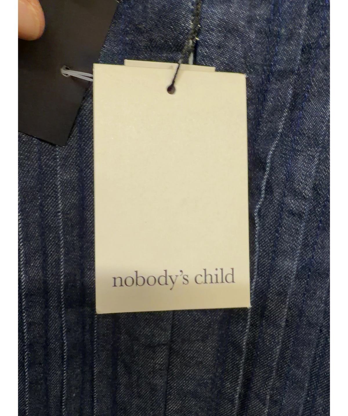 Nobody's Child Blue Tillie Denim Blouse, size UK 8 — detail