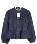 Nobody's Child Blue Tillie Denim Blouse, size UK 8 — front