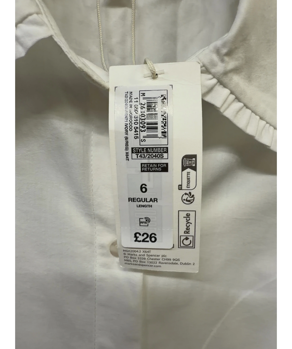 M&S White Colour, size UK 6 — care label