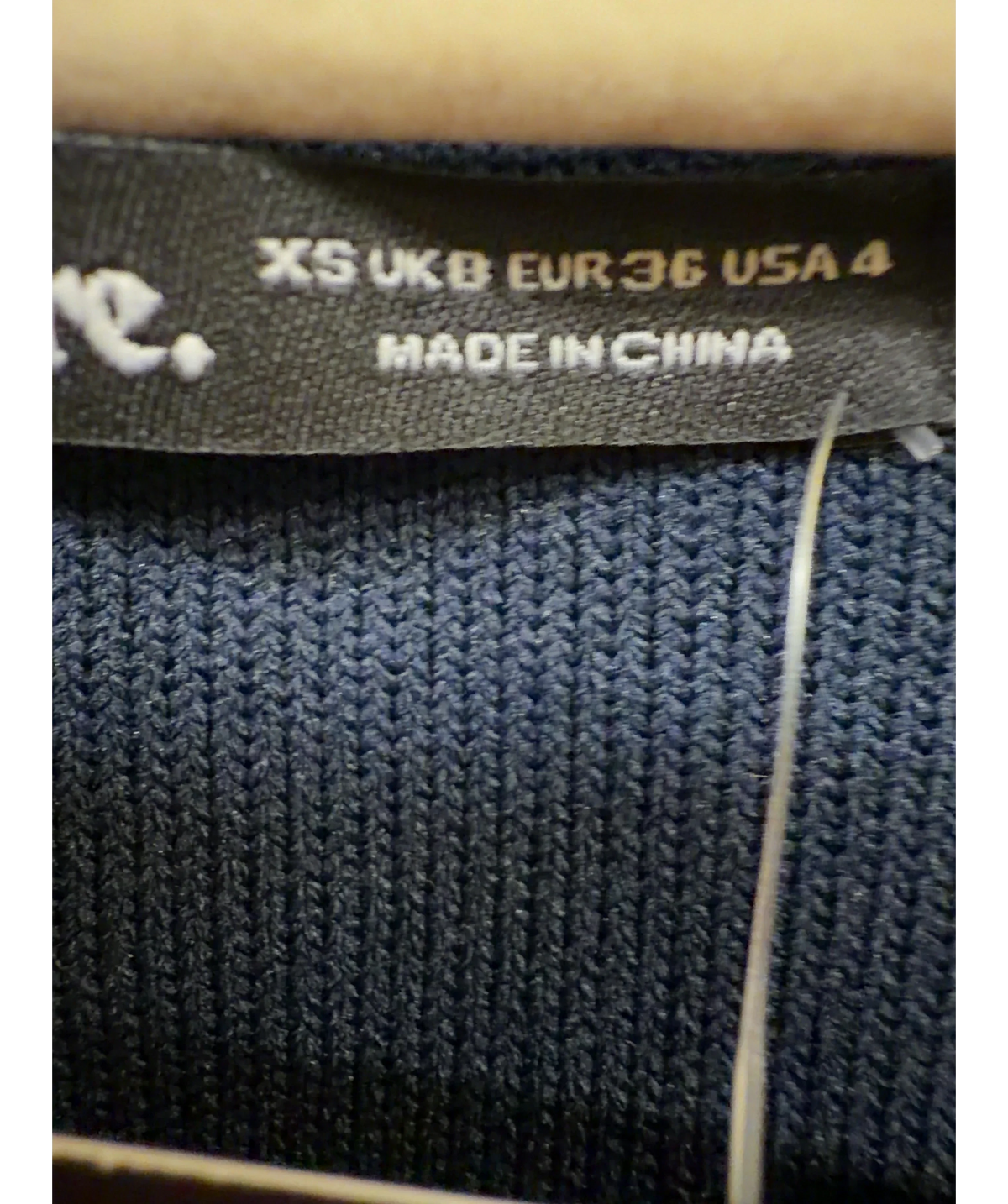 Threadbare navy V-Neck Knitted Waistcoat, size UK 8 — care label
