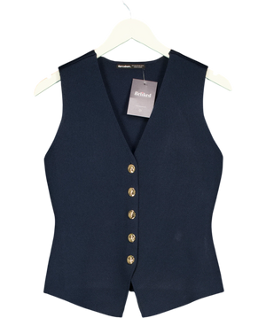 Threadbare V-Neck Knitted Waistcoat Blue UK 8