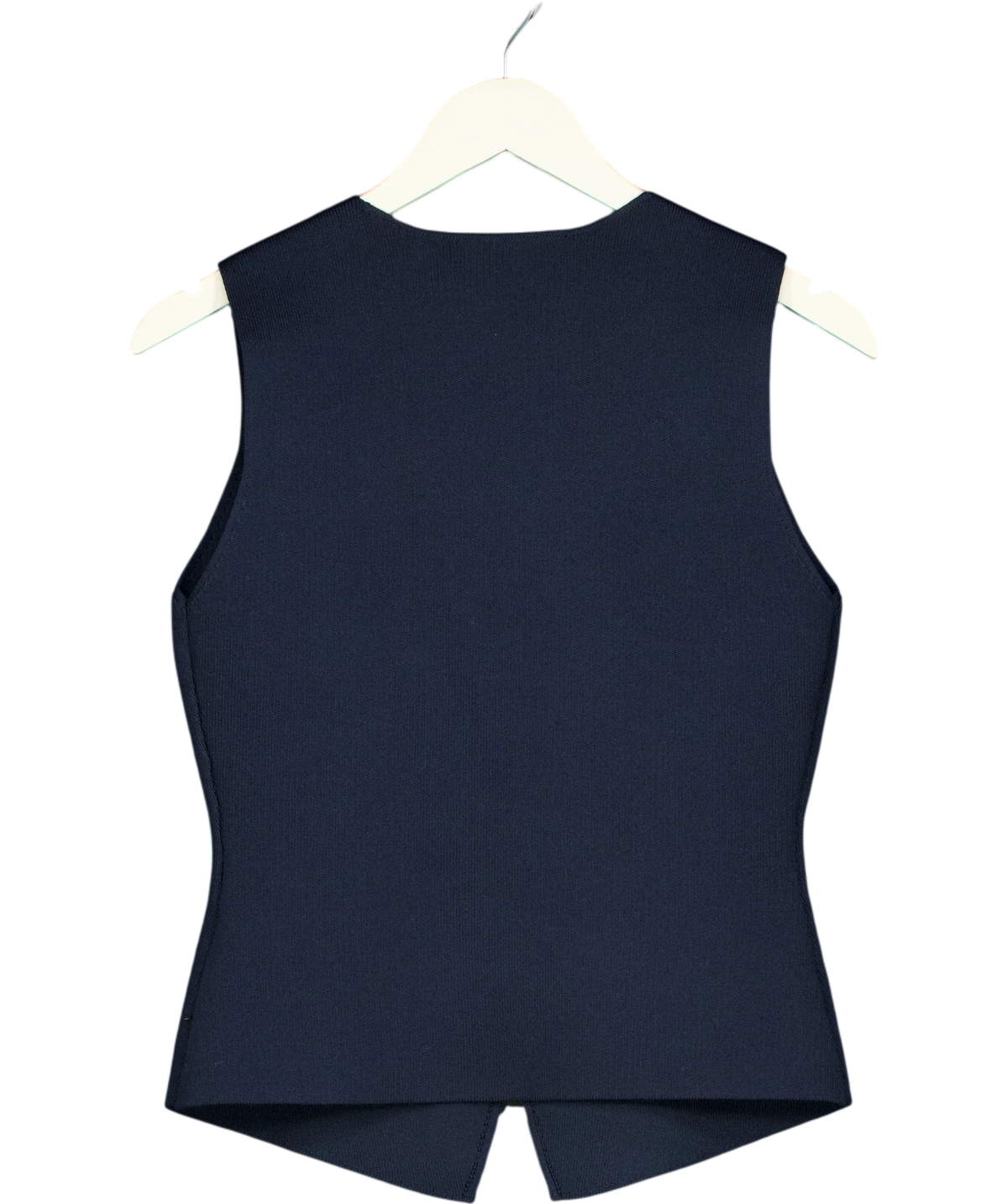 Threadbare navy V-Neck Knitted Waistcoat, size UK 8 — back