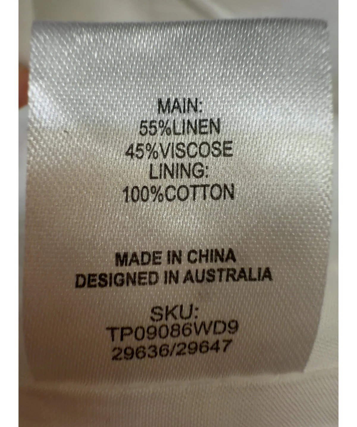 Meshki White Andina Shortsleeve Linen Top, size UK XS — label
