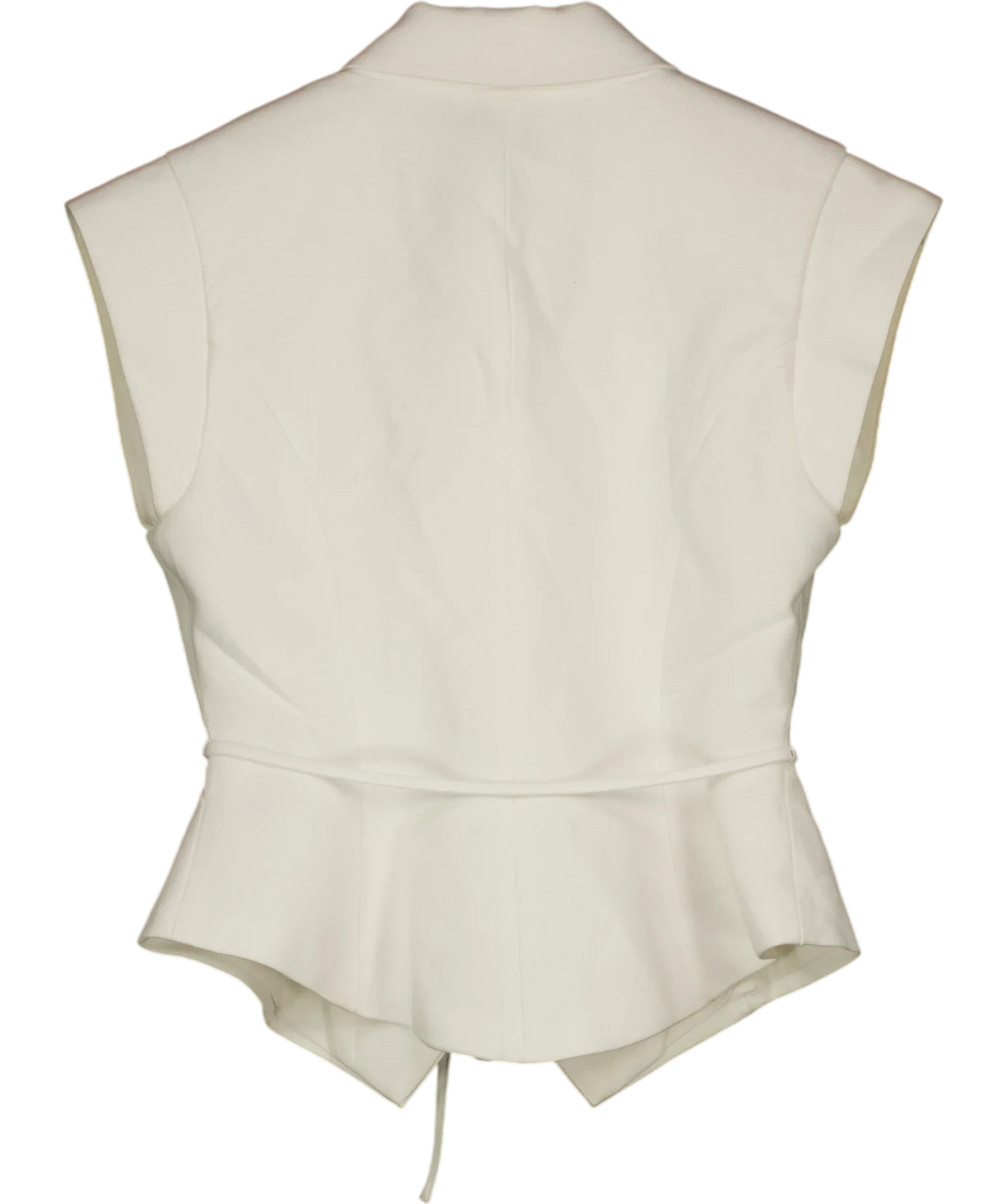 Meshki White Andina Shortsleeve Linen Top, size UK XS — back