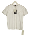 Nobody's Child White Augusta Blouse Short Sleeve, size UK 6 — front