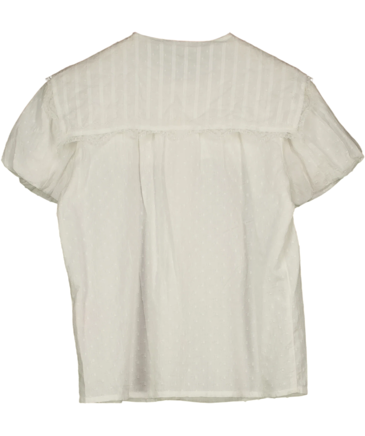 Nobody's Child White Augusta Blouse Short Sleeve, size UK 6 — back