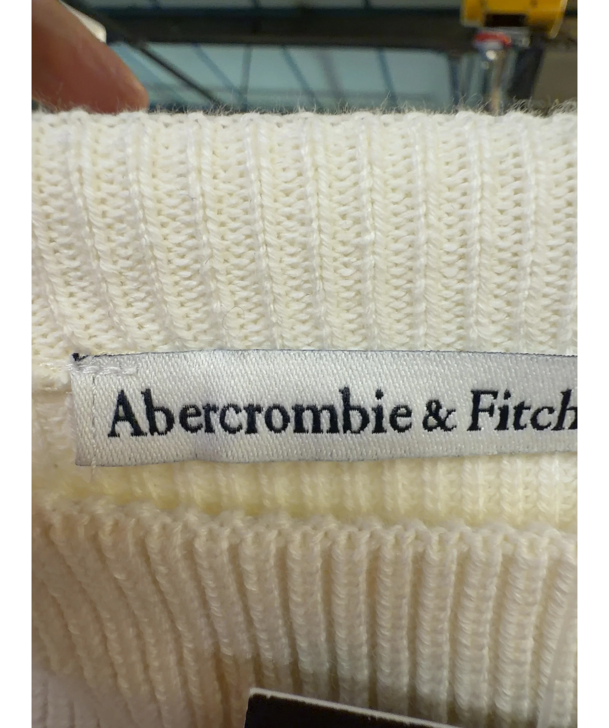 ABERCROMBIE & FITCH Cream Peplum Sweater Tank, size UK XS — detail