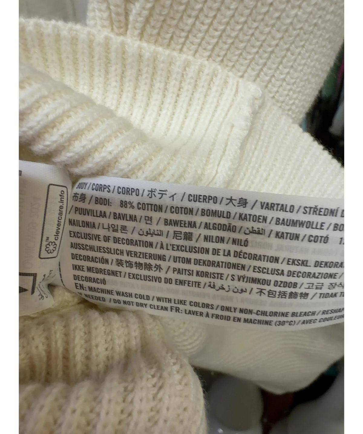 ABERCROMBIE & FITCH Cream Peplum Sweater Tank, size UK XS — label