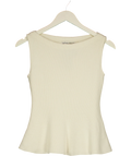 ABERCROMBIE & FITCH Cream Peplum Sweater Tank, size UK XS — front