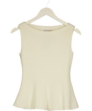 Abercrombie & Fitch Peplum Sweater Tank Cream XS