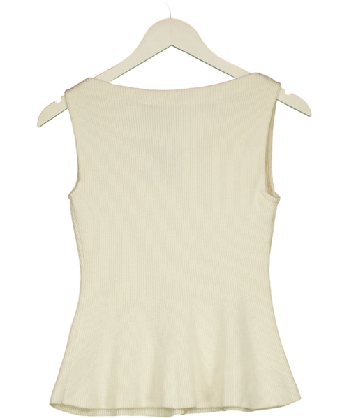 ABERCROMBIE & FITCH Cream Peplum Sweater Tank, size UK XS — back