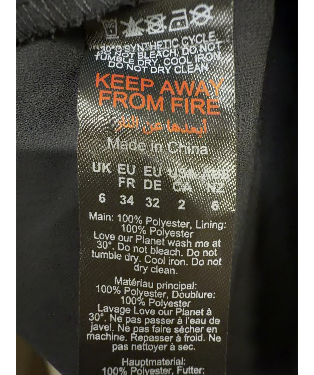 KAREN MILLEN Black Colour, size UK 6 — label