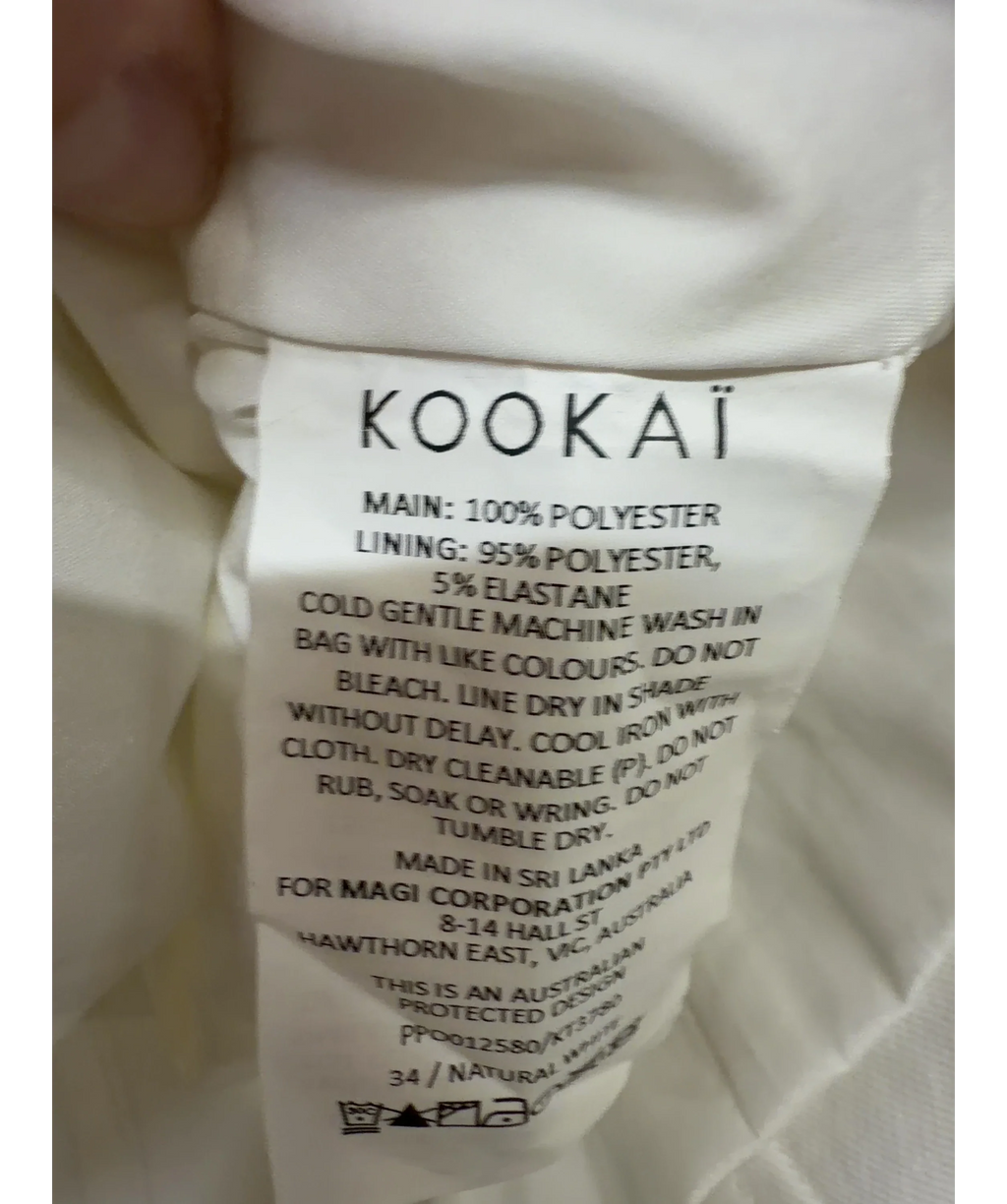 Kookai White Colour, size UK 8 — label