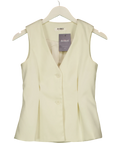 4th & Reckless cream Mila Tailored Cinched Waistcoat, size UK 8 — front