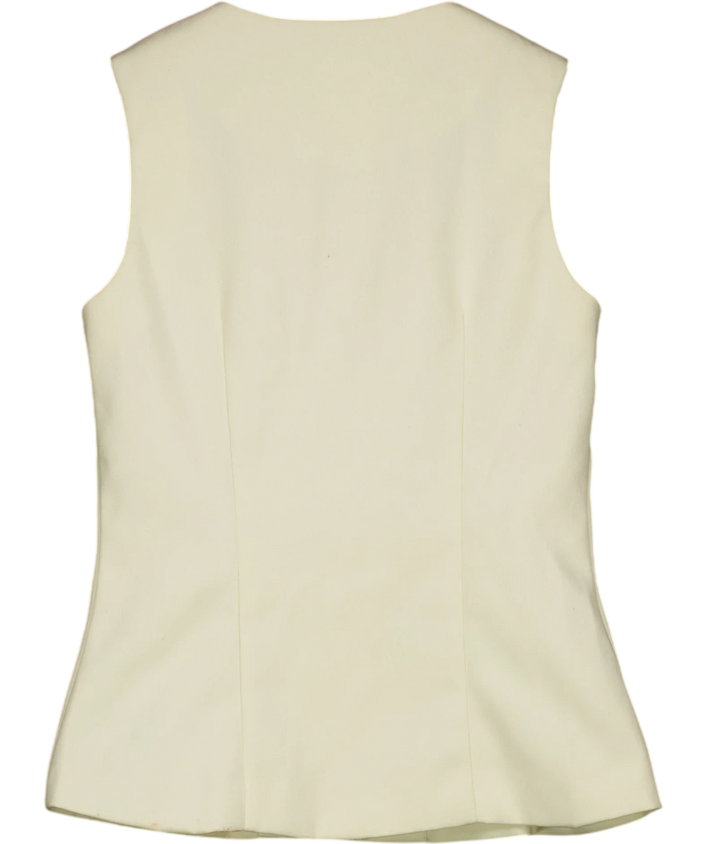 4th & Reckless cream Mila Tailored Cinched Waistcoat, size UK 8 — back