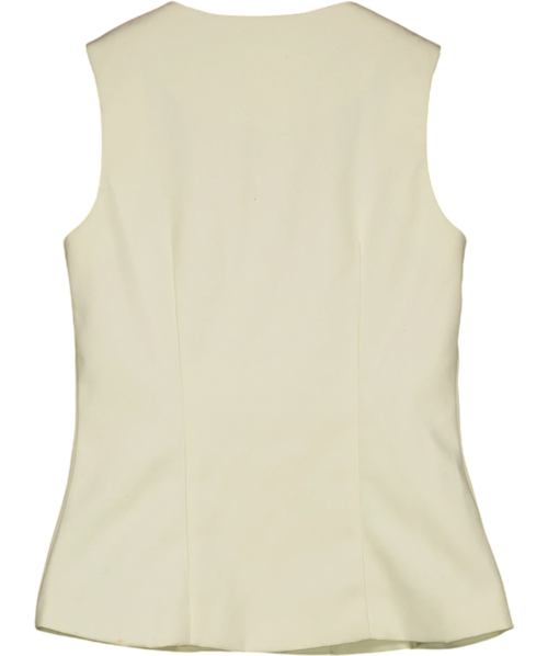 4th & Reckless cream Mila Tailored Cinched Waistcoat, size UK 8 — back