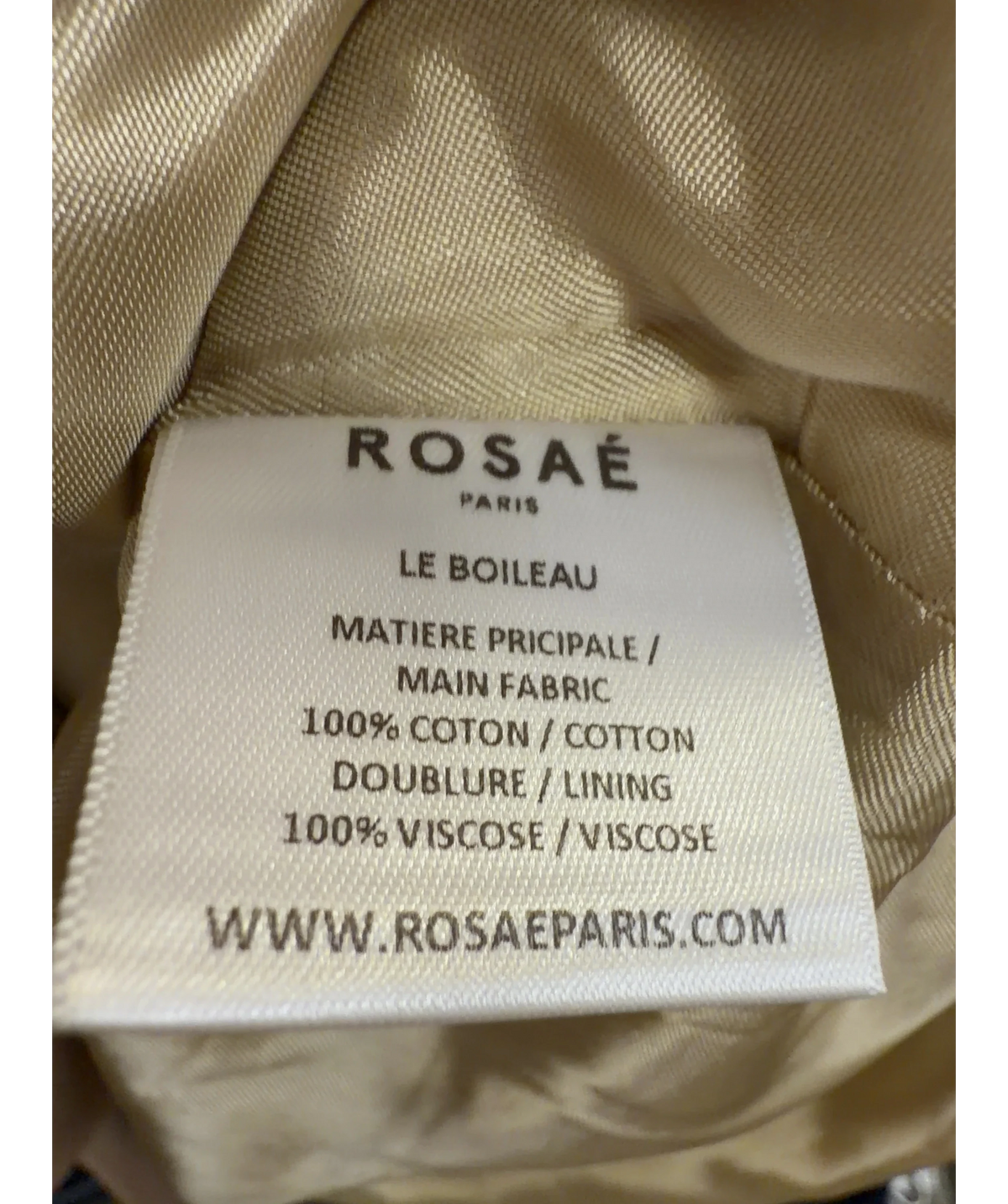 ROSAÉ PARIS Beige Le Boileau, size UK 8 — label