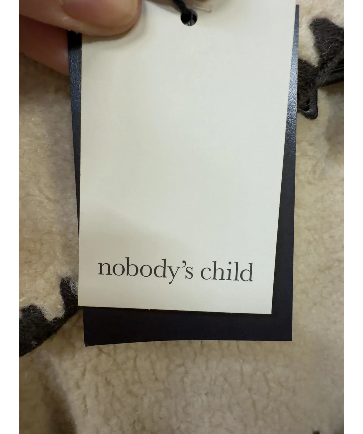 Nobody's Child Cream Whipstitch Borg Jacket, size UK S — detail