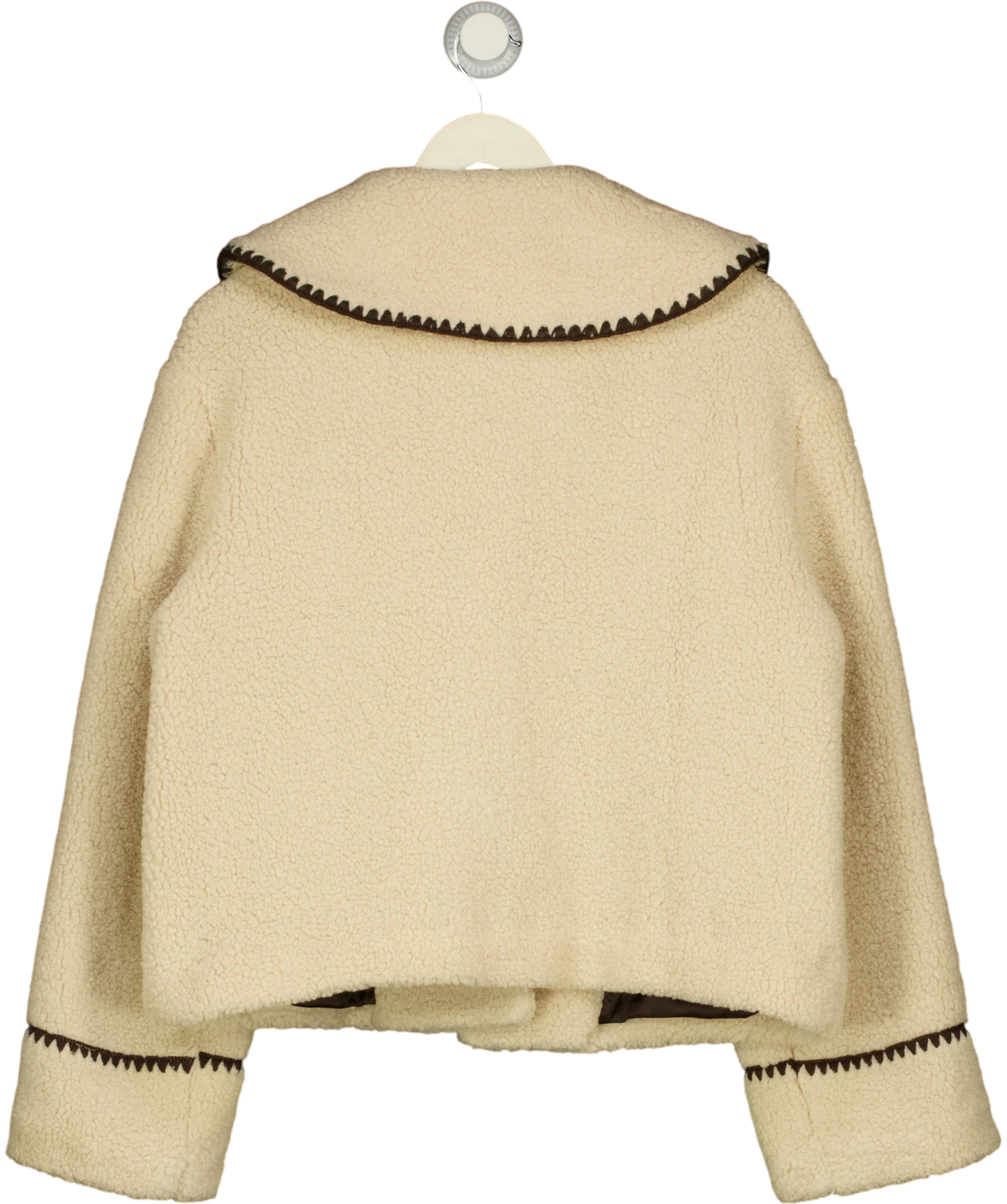 Nobody's Child Cream Whipstitch Borg Jacket, size UK S — back
