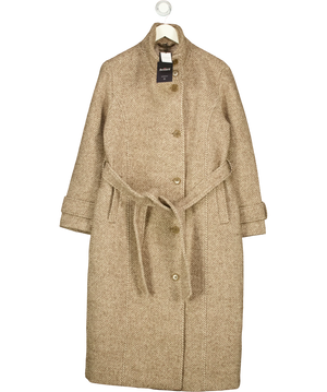 Abercrombie & Fitch Signature Collection Beige And Cream Herringbone Coat S