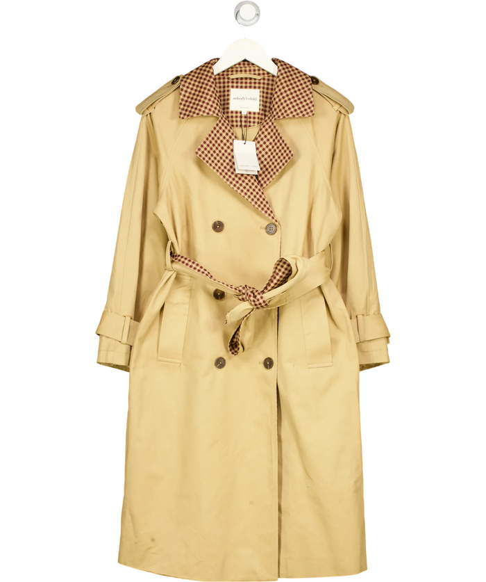 Nobody's Child Everyday Contrast Trench Beige and Brown Coat UK S