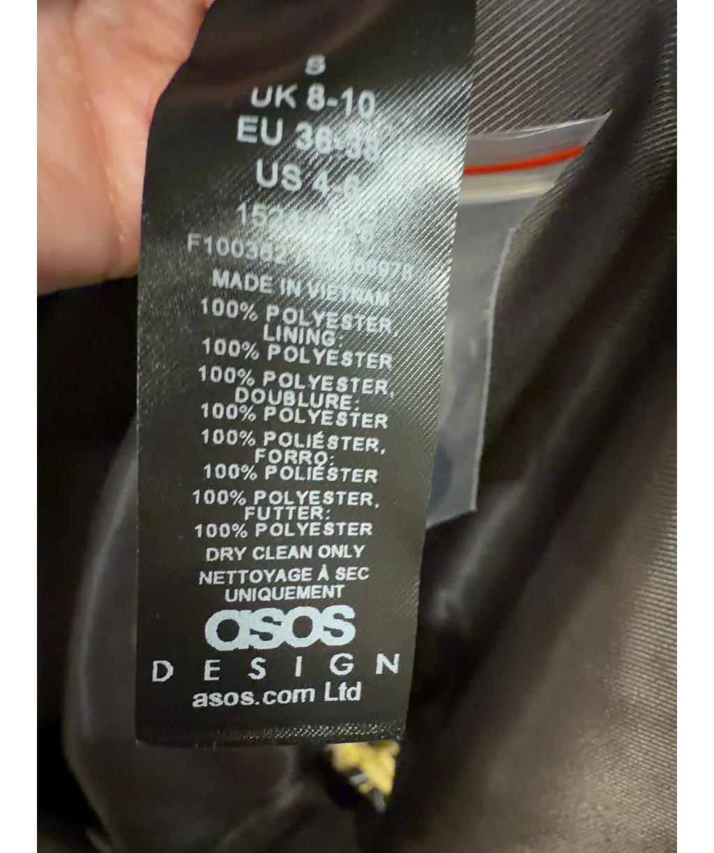 ASOS Brown Colour, size UK S — label