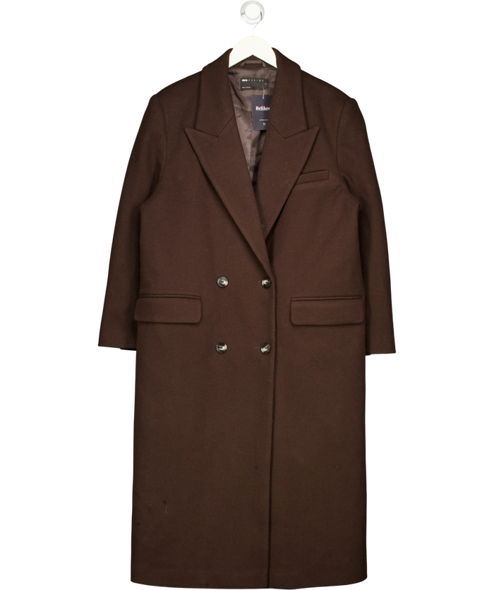 ASOS Brown Double-Breasted Coat UK S