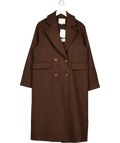 Nobody's Child Brown Byoma Relaxed DB Coat, size UK S — front