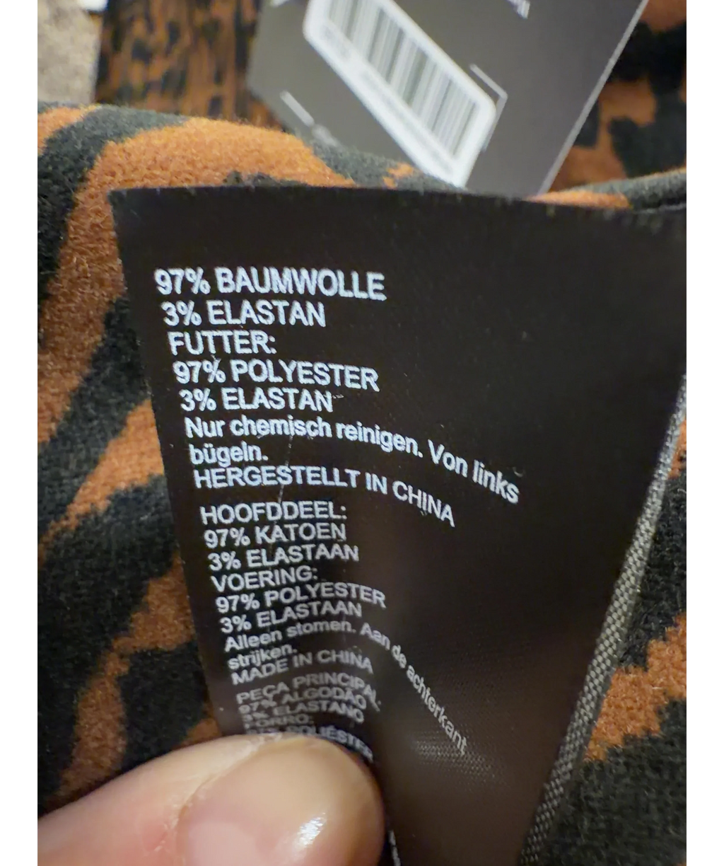 Mint Velvet Brown Leopard Print Velvet Jacket, size UK M — label