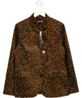 Mint Velvet Brown Leopard Print Velvet Jacket, size UK M — front