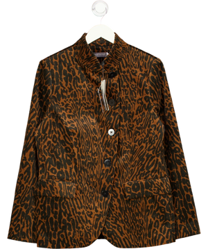 Mint Velvet Leopard Print Velvet Jacket Brown UK M