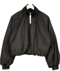 The Couture Club Black The Gathered Balloon Hem Bomber Jacket, size UK XS — front