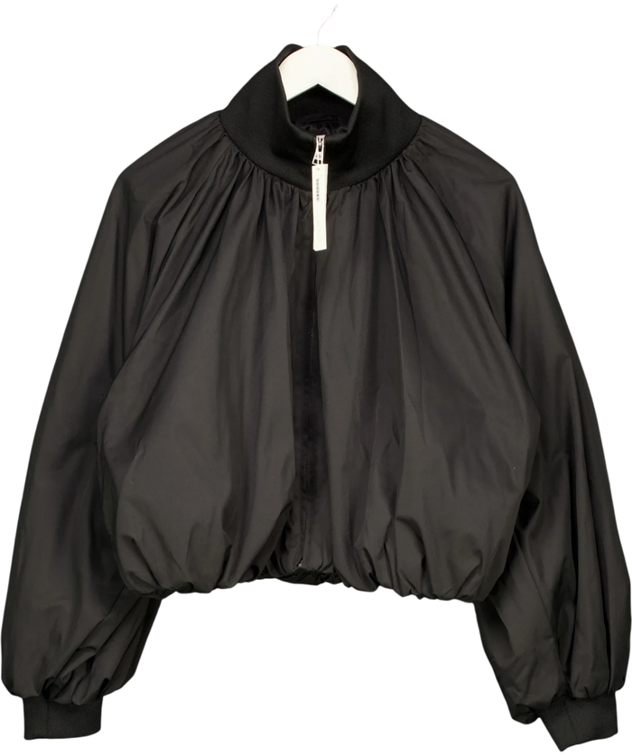 The Couture Club Gathered Balloon Hem Bomber Jacket Black XS