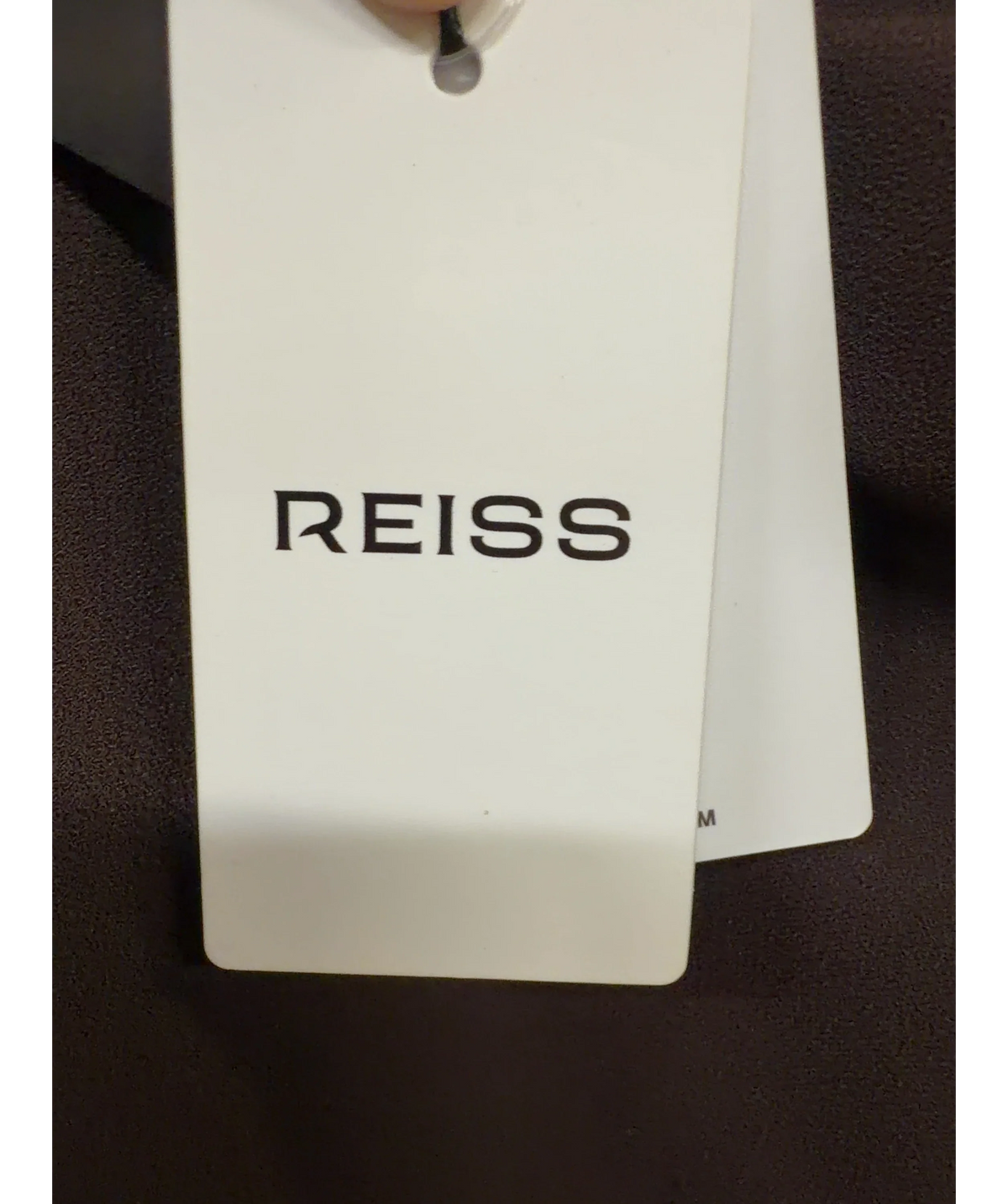 REISS Brown Ellery One-Shoulder Draped Mini Dress, size UK 4 — detail
