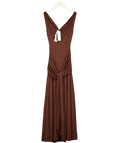 FOREVER NEW Brown VIVIANNE SCARF TIE MAXI DRESS, size UK 6 — front