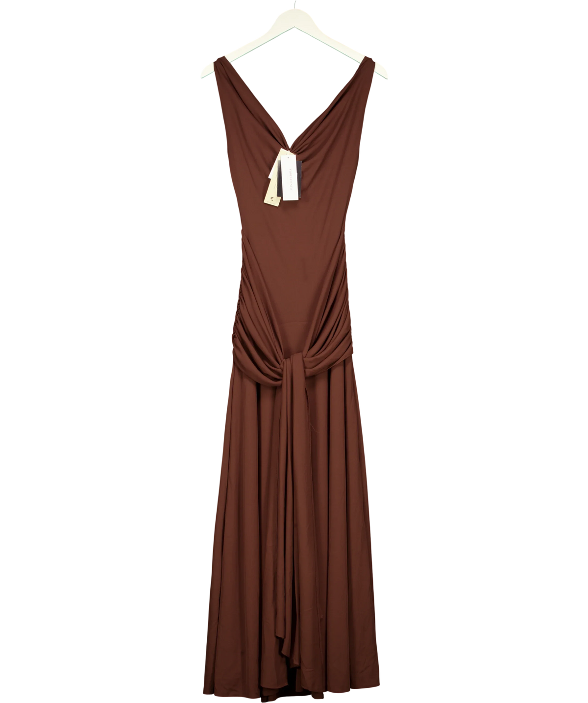 FOREVER NEW Brown VIVIANNE SCARF TIE MAXI DRESS, size UK 6 — front