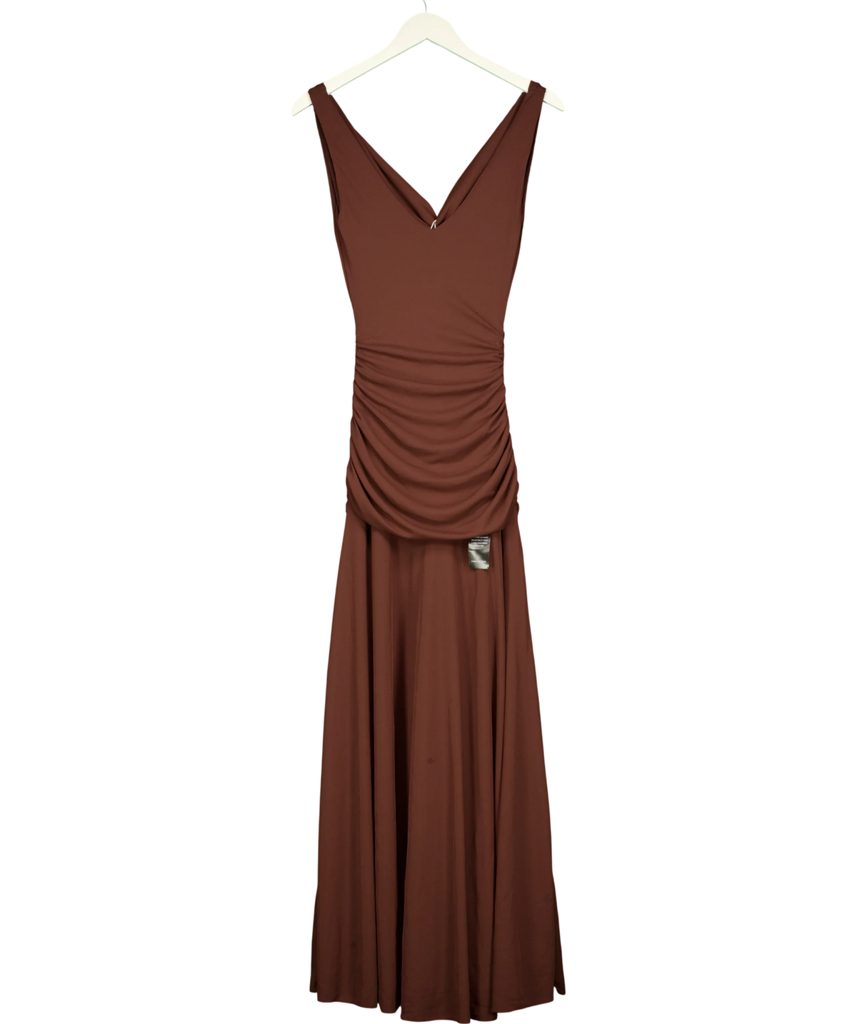FOREVER NEW Brown VIVIANNE SCARF TIE MAXI DRESS, size UK 6 — back